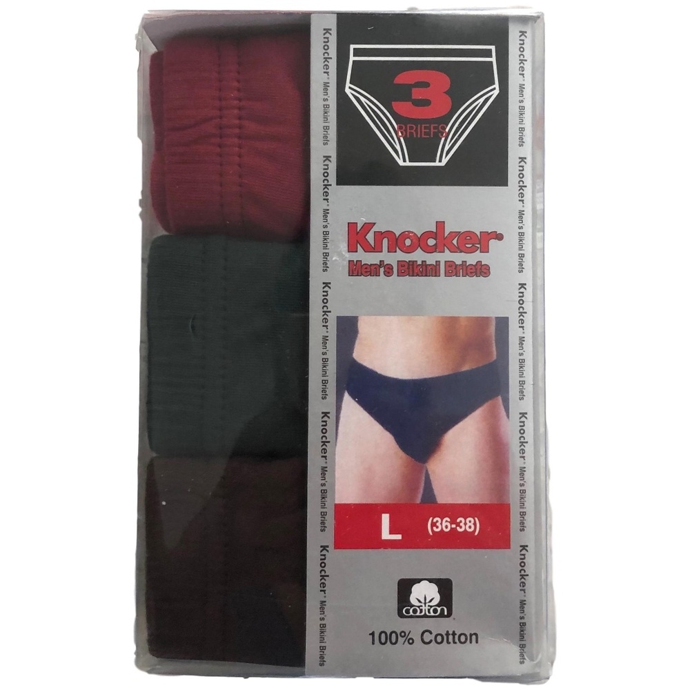 Knocker Men's Bikini Briefs Pack of 3 SZ Large